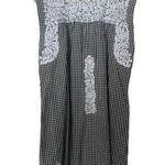 J. Marie Gingham Embroidered Dress Black Photo 0
