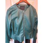 Andrew Marc Mark New York green faux leather jacket with pocket size large NWT Photo 8