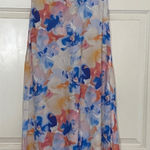 Floral Strapless Dress Blue Size L Photo 0