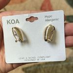 KOA Hypo Allergenic Gold Beetle Shell Hoop Huggie Earrings Photo 0