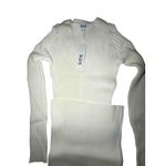 525 America Ribbed Knit Maxi Dress Button Front Long Sleeve, Chalk, Size S, NWT Photo 5