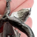 Nolan Miller Pavé Orchid Flower Pendant Chain Necklace Silver & Gray Photo 8