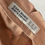 ZARA Beige Pink Pleated High Rise Wide Leg Paperbag Pants 4 Photo 3