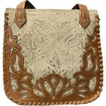 Way West Vintage Concealed Carry Crystal Studded Tooled Lined Security Purse Bag Brown Photo 0