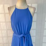 Cynthia Steffe CeCe Blue Sleeveless Cascasding Ruffle Halter Asymmetrical Dress Size 8 Photo 2
