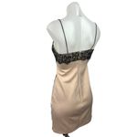 Lashez Black Floral Lace Overlay Spaghetti Strap Zipper Mini Bodycon Dress Sz 8 Photo 1