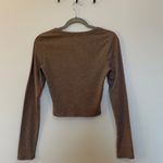 Bozzolo Brown ribbed long sleeve shirt Photo 1