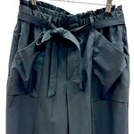 Modern Ambition Black Paper Bag Tie Waist 5 Pocket Ankle Crop Pants Womens M Size M Photo 11