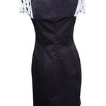 Theory  Black Cocktail Dress White Eyelet Lace Strap Formal Evening Size 12 Photo 2