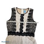 CeCe  Black & White Sleeveless Floral Lace Eyelet Fit & Flare Dress Size 8 Photo 2
