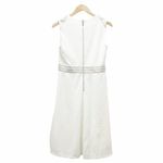 Calvin Klein NWT Off White Ribbon-Trim A-Line Knee Length Dress Women’s Size 6 Photo 2