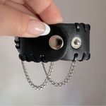 None Skull and chain faux leather bracelet, adjustable Photo 4