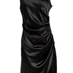 Rachel Zoe  Black Sayin Lined Ruched Midi Shift Dress Women Size 6 | 40-19 Photo 0