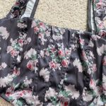 Urban Outfitters Out From Under About Time Printed Satin Corset Top NWT Size S - Black Multi Photo 5