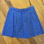 J.Crew  Linen Polka Dot Lined w Pockets Elasticated Waist Ribbon Tie Blue White 8 Photo 0