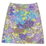 Talbots  Purple Water Color Floral Skirt Size 4 ~ Photo 0