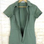 Urban Outfitters Flight Jumpsuit Women Small Green Canvas Short Sleeve Coveralls Photo 13