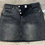 H&M  Conscious Jean Midi Skirt Women 8 Black Denim Distressed Front NWT #46 Photo 0