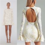 Rotate Birger Christensen Dress Rosita White Mesh Floral Back Cutout Mini US 12 Photo 4