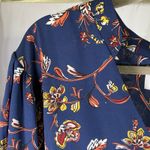 Emma & Michele  Women's 3X Blue Floral Long Sleeve Button Down Tiered‎ Dress New Photo 5