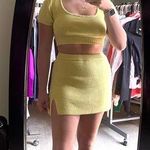 Knitted Mini Skirt Set Yellow Size M Photo 0
