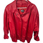 Vintage Comint Red Leather Jacket Bomber Style‎ Made in Argentina Large Photo 0
