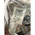 Earthbound Trading Co Blue Tan Floral Long Sleeve Romper Open Back Boho Women XL Photo 7