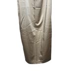 ZARA Women's Dress Strapless Satin Effect Sand Midi Back Slit 3897/851 Small NWT Photo 2