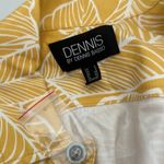 Dennis Basso  Yellow and White Leaf Pattern Button Up Denim Jacket Size 4 NWT Photo 8