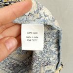 Sonoma  Goods for Life Women's Blouse Top L Large Blue Yellow Boho Paisley Tile Photo 4