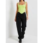 House Of CB Rafa Longline Satin Corset, Lime, Large Photo 4