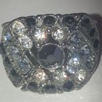 Elegant Black and Silver Boho Statement Ring Photo 1