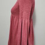 Anthropologie Knitted & Knotted Pink Smocked Babydol Bell Sleeve Small Sweater Photo 4