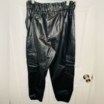 Miss Selfridge  High Waisted Faux Leather Cargo Trousers Black 12 Photo 4