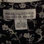 Saks 5th Avenue Vintage Saks Fifth Avenue silk black white floral Blouse size large. Photo 4