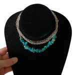 Faux Turquoise Silver Tone Chain Layered Choker Claire’s Necklace Boho 12 Photo 7