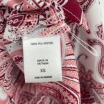 Soho New York & Company Jeans Cold Shoulder Paisley Print V Neck Blouse XS Red Photo 3