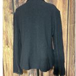 St. John  Jacket Vintage Women Black Sz 14 XL Knit Leather Trim Career Elegant Photo 7