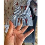 Lands’ End blue striped red lobster pajama shorts set size L pockets coastal Size L Photo 9