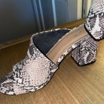 Qupid Snakeskin Mule Heels Photo 2