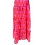 J. Marie Maeve Pink Tulip Flower Print Tiered Midi Dress Women's M NWOT Vacation Size M Photo 4