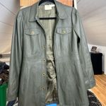 Maeve  Anthropologie Kelly Faux Leather Shacket Photo 4