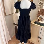 O.P.T‎ Anthropologie Black Square Neck Smocked Maxi Dress Size Small Photo 7