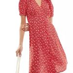 & Other Stories & Other Stories Paris Atelier Red Floral Print Button Front Mini Dress Size S Photo 10