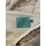 Judith March  Cream Off White Boho Woven Fringe Long Bell Sleeve Mini Dress Small Photo 1