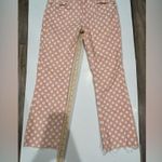 Pilcro and the Letterpress  Jeans High Rise Bootcut Raw Hem Pink Polka Dot 26 Photo 6