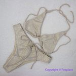 New!‎ Set! Devon Windsor Lou bralette bikini top Leanne tie bottom, small, gold Photo 1