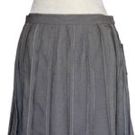 carole little  Women’s Linen Blend Pleated Embroidered Skirt Size 10 Taupe Summer Photo 2