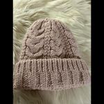 Pale Pink Cozy Cable Knit Beanie with Plush Lining Photo 1