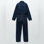 ZARA Dark Indigo Long Denim Jumpsuit - S Photo 4